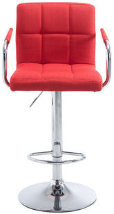 TPFLiving 1er Set Barhocker Luca Gestell Metall in Chromoptik Stoff